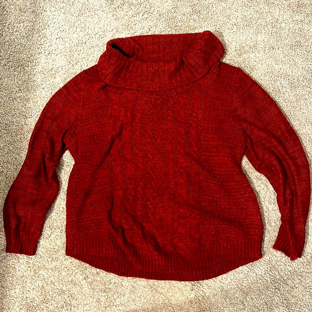 Red Cowl Neck Sweater